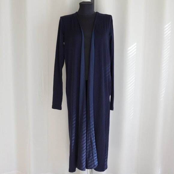 Smash + Tess Navy Blue Jillian Duster Longline Cardigan Sz S - Picture 2 of 7